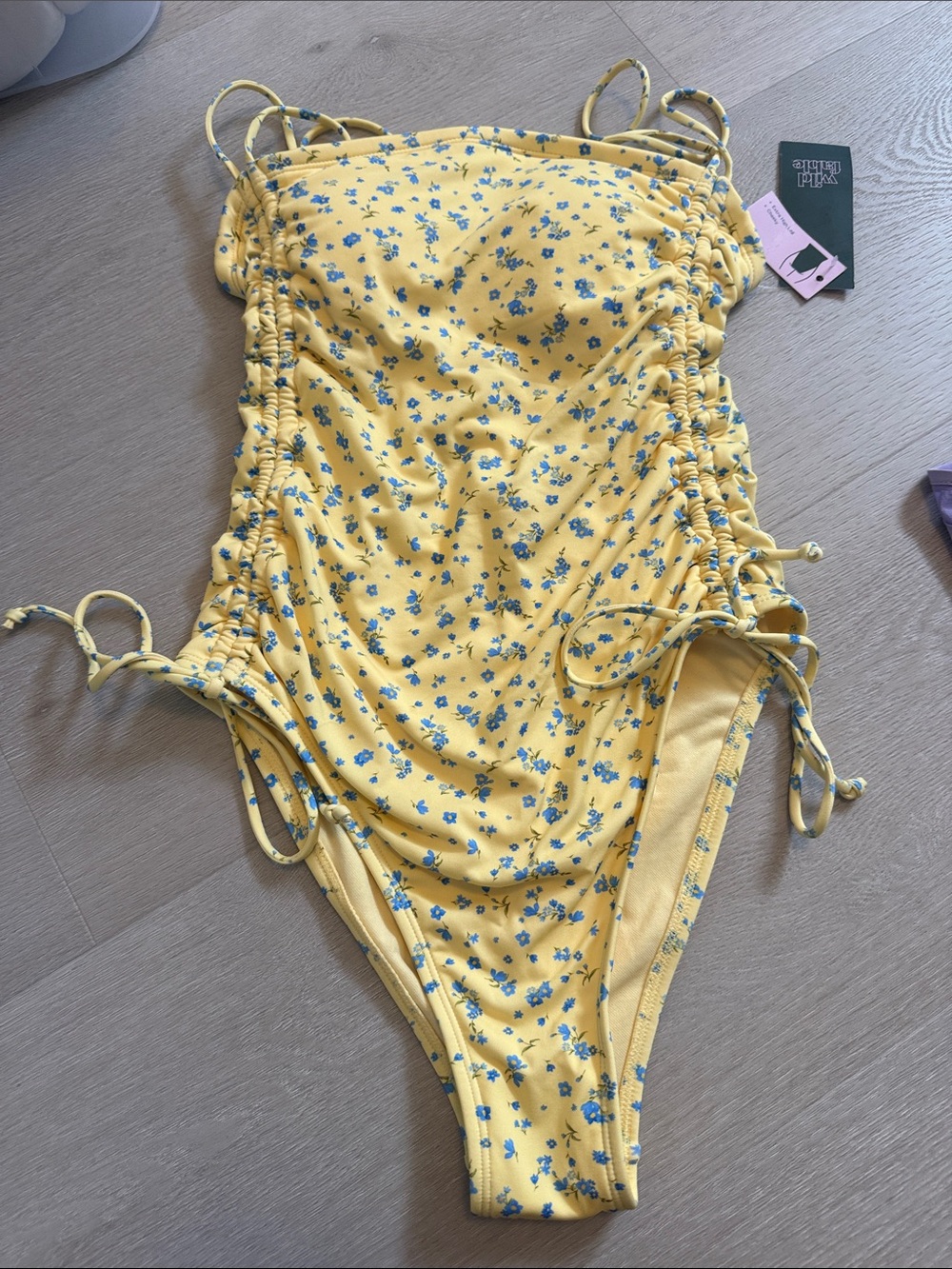 Wild Fable Yellow Floral Kids One-Piece Swimsuit